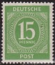Germany 1946 Numbers 15 Pfennig Green Scott 541